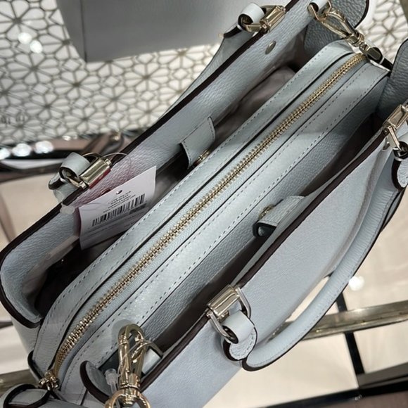 Kate Spade Leila Medium Triple Compartment Satchel Hazy Morning Color - Picture 8 of 16